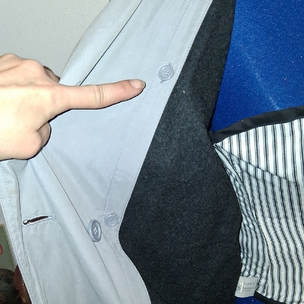 Y2k London Fog Grey Double Breadtef Trench Coat. - Picture 5 of 16